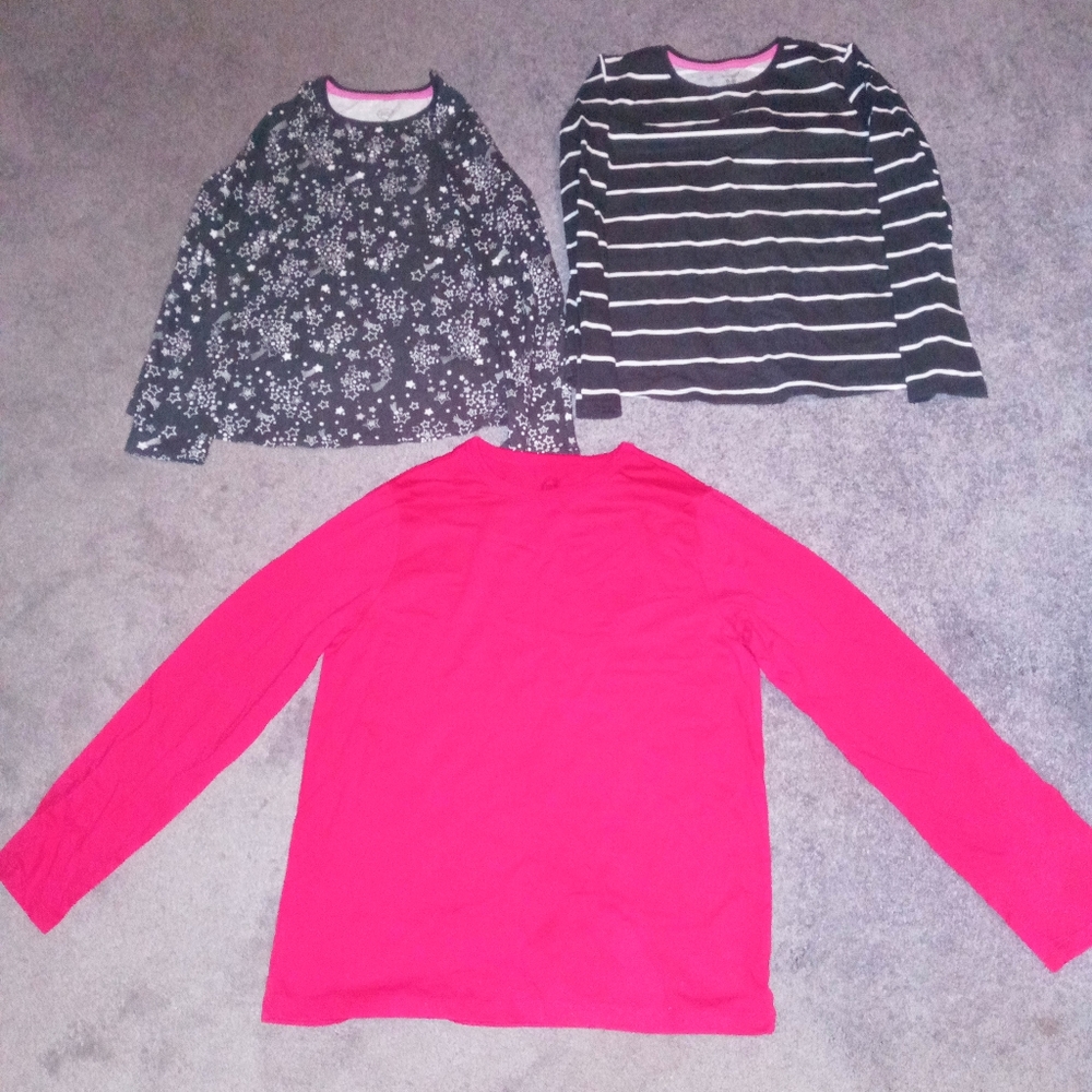 Bundle Set Of 3 Girls Long Sleeve Shirt Size XL Various Colors